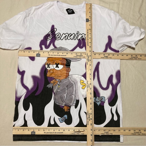 Genuine Merchandise Short Sleeve Tee with Simpsons Style Graphic - Some Wear - Picture 2 of 13